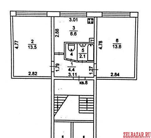Продам квартиру 2-к квартира 41. 3 м² на 1 этаже 2-этажного панельного дома
